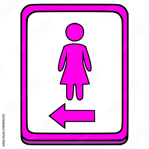 women's restroom sign illustration hand drawn isolated vector