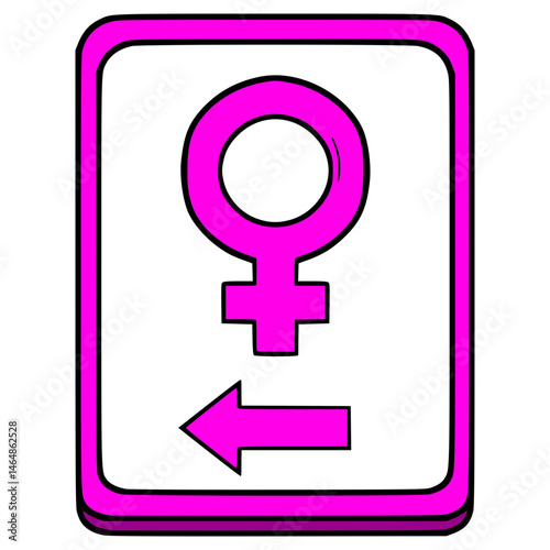 women's restroom sign illustration hand drawn isolated vector