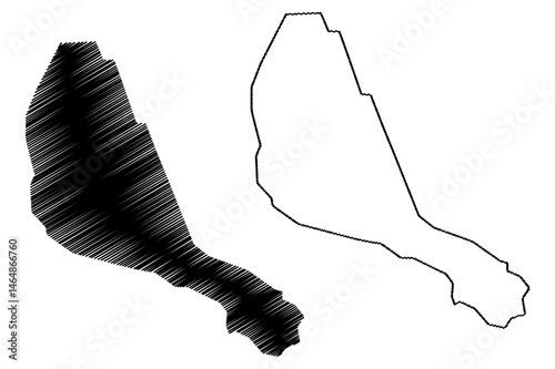 Lake Sawa (Republic of Iraq) map vector illustration, scribble sketch map