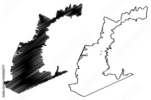 Lake Shadegan Ponds (Islamic Republic of Iran, Persia) map vector illustration, scribble sketch map
