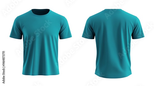ターコイズブルーのTシャツ、質感と立体感