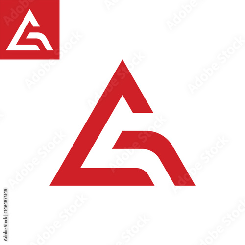 Free Download G initial triangle company red logo template, Creative linear red logo geometric sign letter G typography for your company - GFXLoad