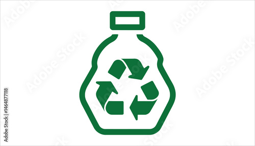 Recycling Symbol with Plastic Bottle Icon for Eco-Friendly Design