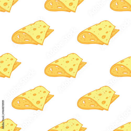 Seamless pattern with cheese doodle for decorative print, wrapping paper, greeting cards, wallpaper and fabric