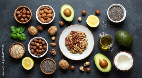 Nuts Avocado Still Life - Healthy Food Concept