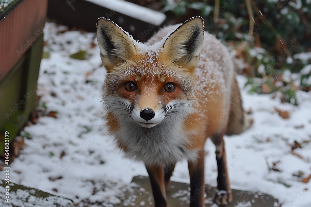 Fototapeta premium Close-Up of a Wild Red Fox in Winter