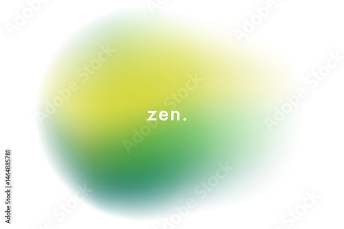 Abstract green smooth gradient background. Blurry fresh green color gradation shape. Vector soft backdrop. Iridescent color. Zen space. Liquid and fluid shape on white background