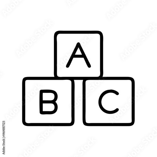 Alphabet Blocks Educational Learning Icon Design
