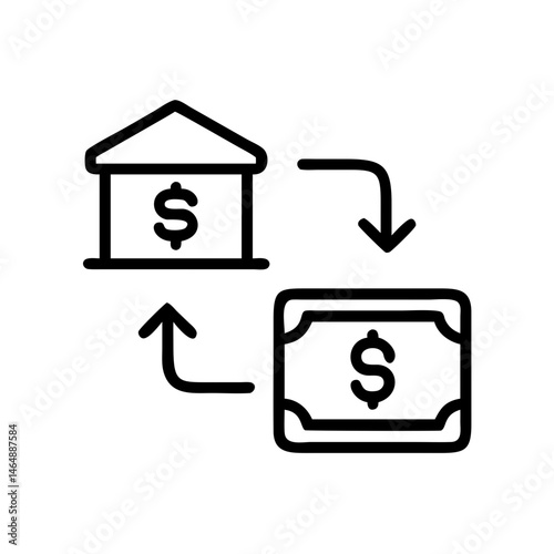 Bank Money Transfer Payment Icon Design