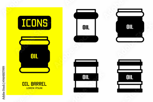 Oil barrel icon. Collection vector illustration of icons for business. Black icon design.