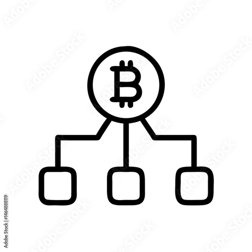 Bitcoin Network Cryptocurrency Blockchain Icon Design