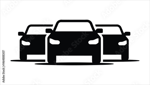 Car Front View Icon – Vehicle Fleet Vector Silhouette
