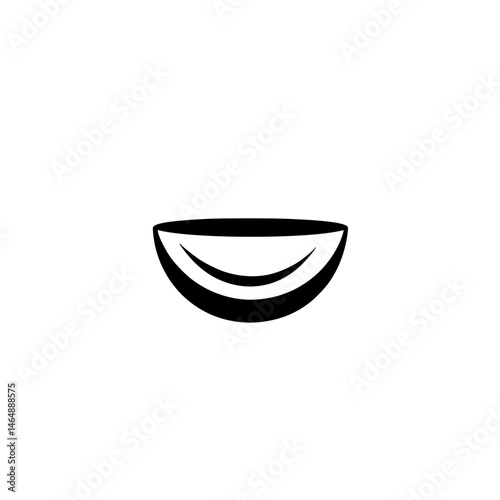 Vector illustration of a smiling bowl icon suitable for various design applications