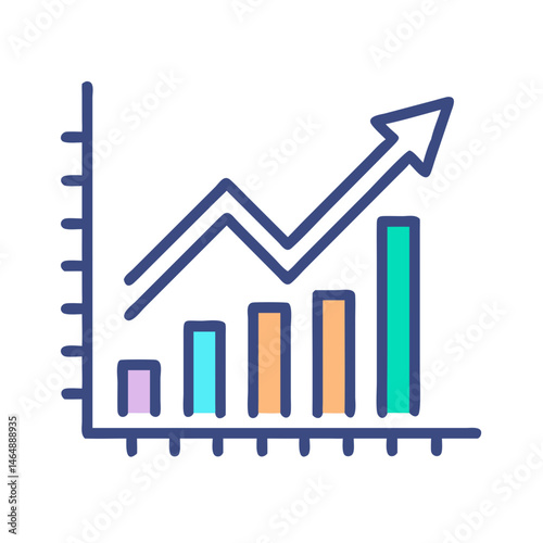 Business Growth Chart Progress Icon Design