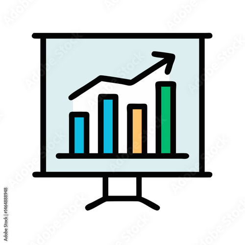 Business Growth Chart Progress Icon Design
