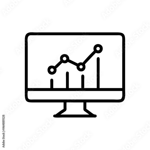 Business Report Data Monitor Icon Design