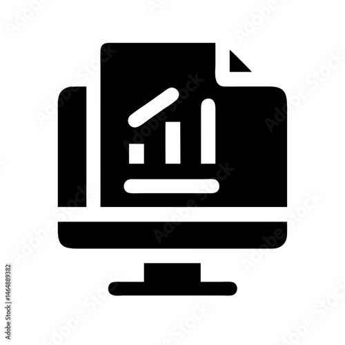 Business Report Data Monitor Icon Design