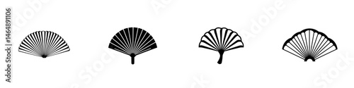 Decorative vector illustration of various fan designs showcasing elegance and creativity in art