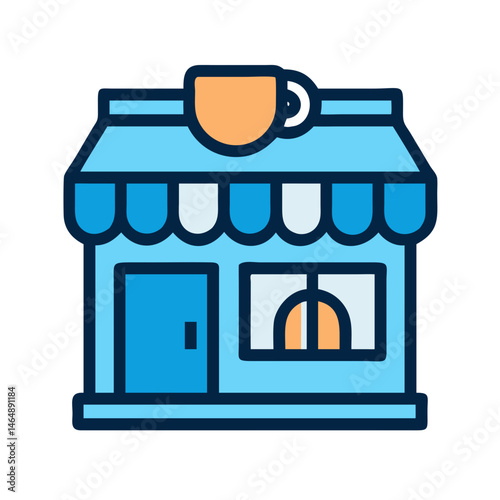 Coffee Shop Building Icon Design