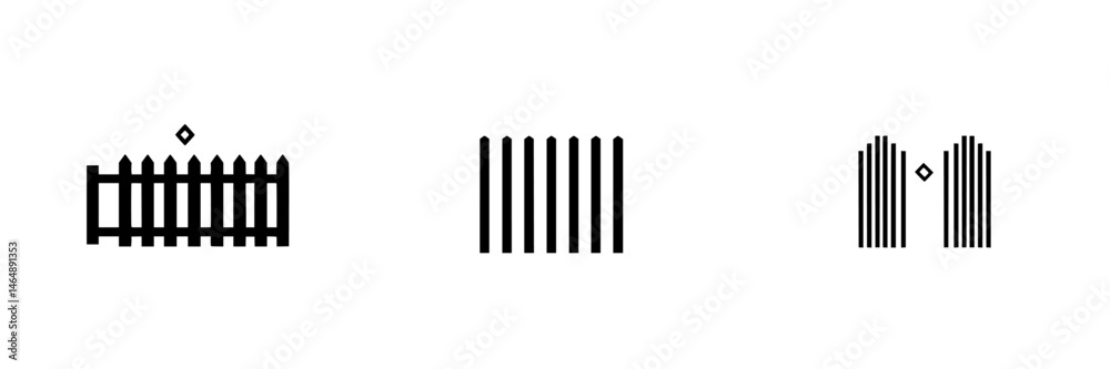 Vector illustration of various fence designs showcasing unique styles and shapes for outdoor spaces and garden aesthetics Vector illustration of various fence designs showcasing unique styles and shapes for outdoor spaces and garden aesthetics