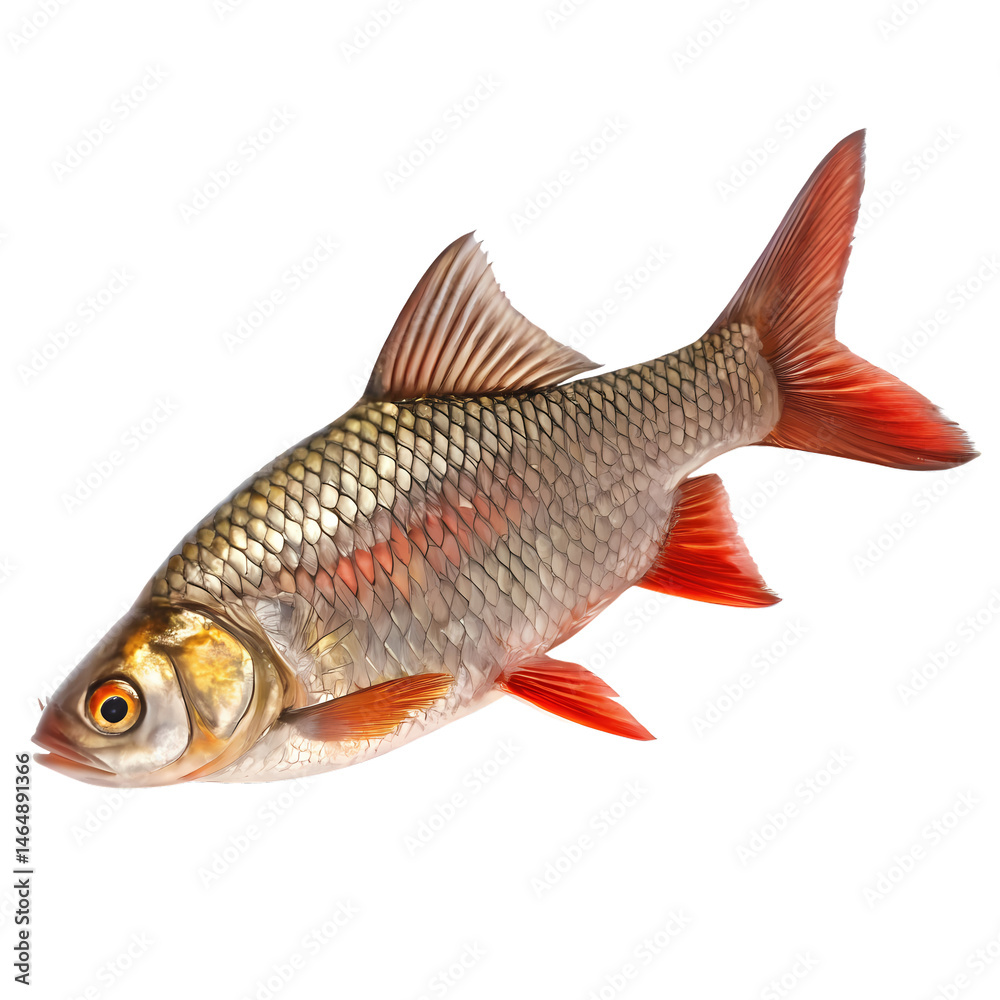 Red-tailed Snakehead Fish – Isolated on transparent background Red-tailed Snakehead Fish – Isolated on transparent background