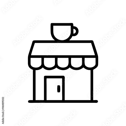 Coffee Shop Building Icon Design