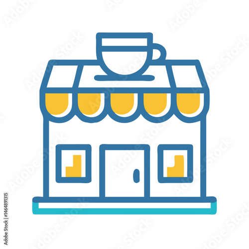 Coffee Shop Building Icon Design
