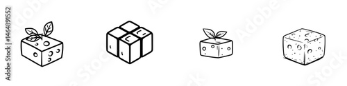 Vector illustration of various cheese types and their distinct shapes showcasing freshness and flavor
