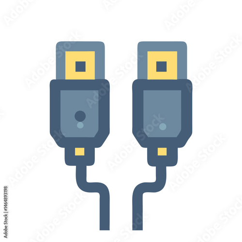 Dual USB Connectors Icon Design