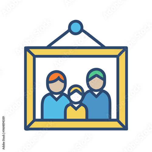 Family Photo Frame Icon Design