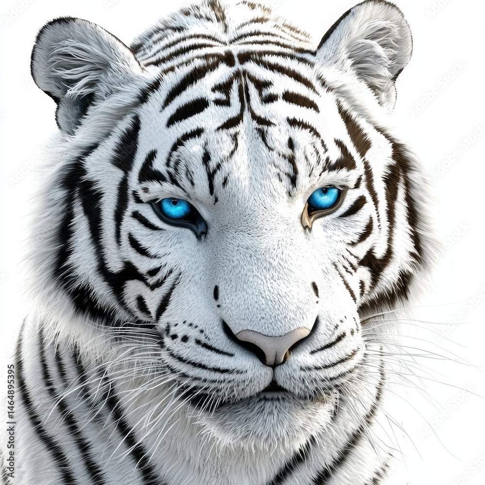 Fototapeta premium Stunning Artwork Featuring a White Tiger