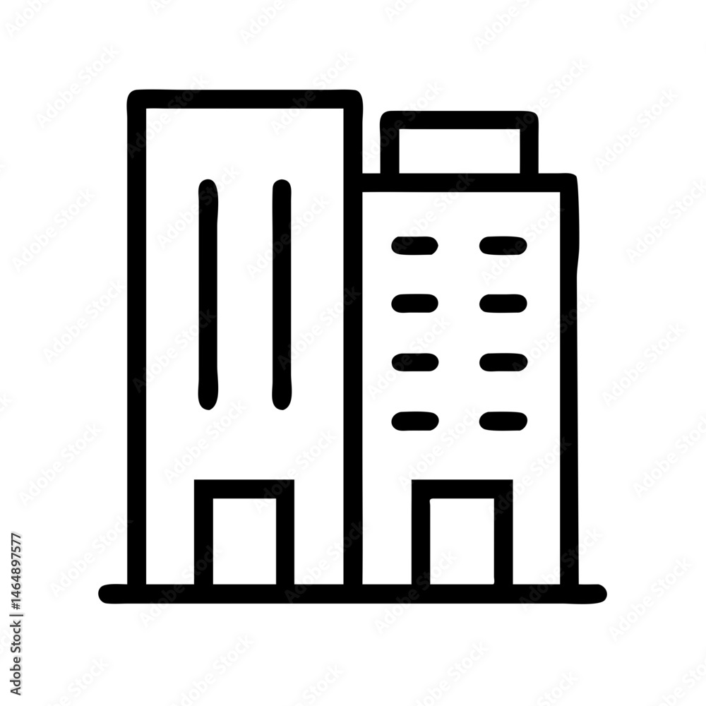 Office Building Towers Architecture Icon Design Office Building Towers Architecture Icon Design