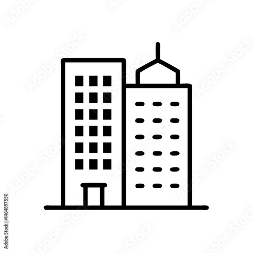 Office Building Towers Architecture Icon Design