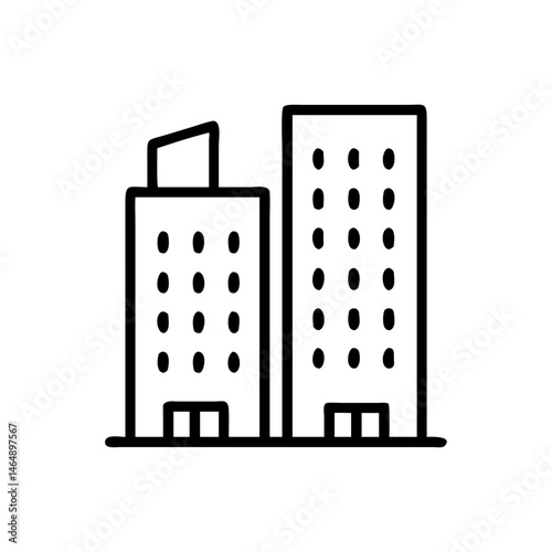 Office Building Towers Architecture Icon Design
