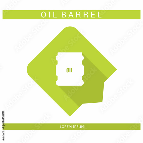 Design icon. Oil barrel icon symbol in flat. Oil barrel symbol design in flat with shadows. Stock vector.