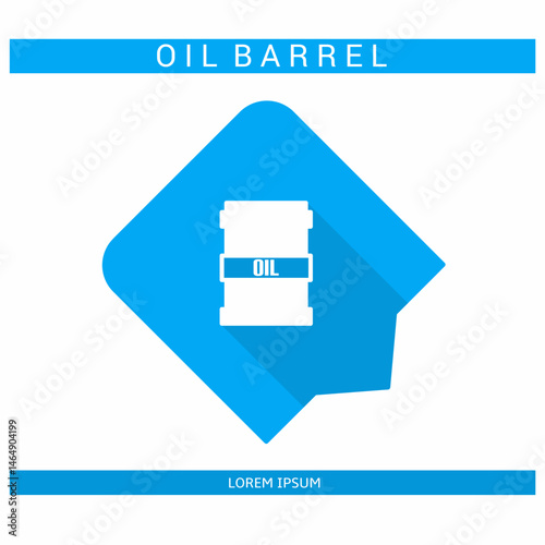Design icon. Oil barrel icon symbol in flat. Oil barrel symbol design in flat with shadows. Stock vector.