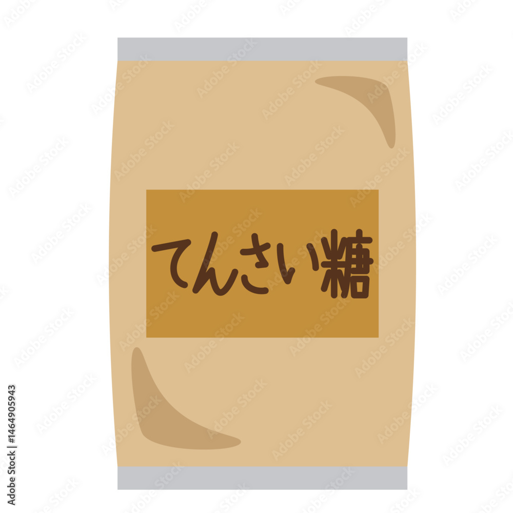 袋に入ったてんさい糖のシンプルなイラスト