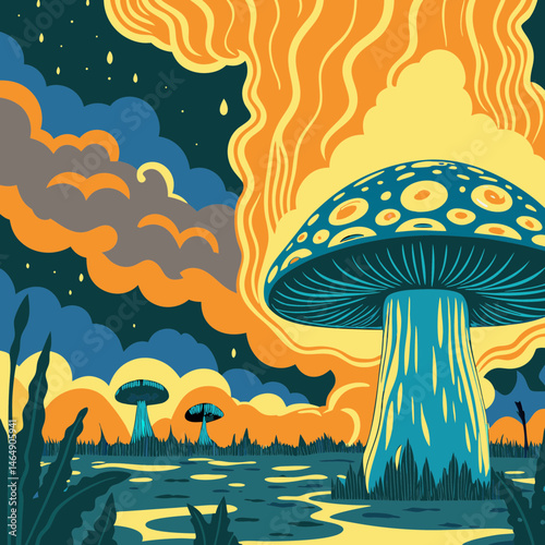 vector illustration of mushroom