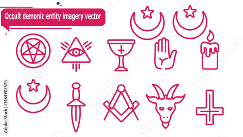  Occult demonic entity imagery vector