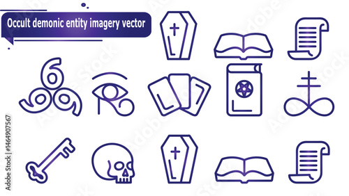  Occult demonic entity imagery vector