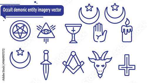  Occult demonic entity imagery vector