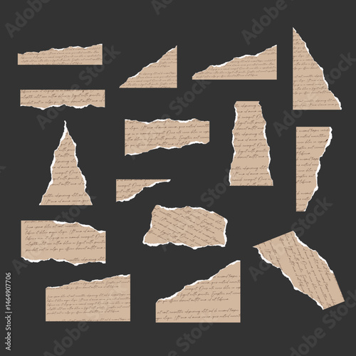 Vintage Handwritten Letter on Torn Paper