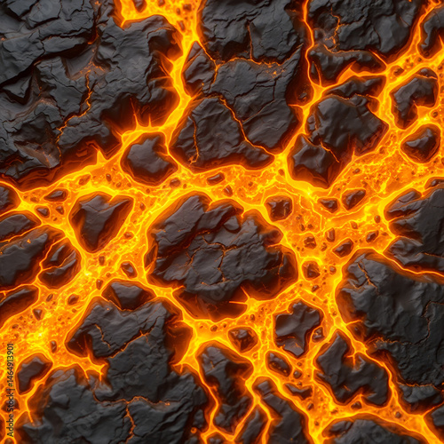 Golden molten texture resembling a glowing riverbed flowing over dark rock.