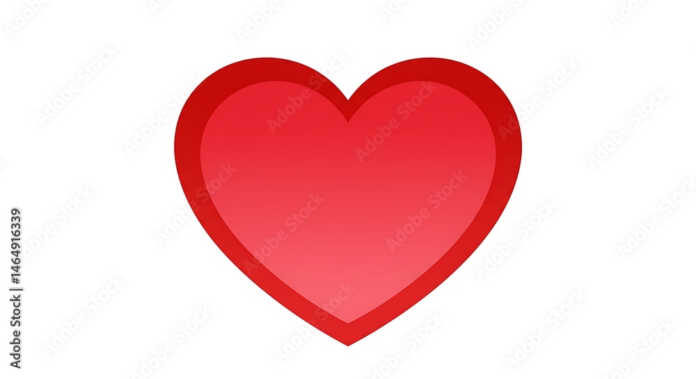Red Heart Illustration on White Background Symbolic Love and Affection Red Heart Illustration on White Background Symbolic Love and Affection