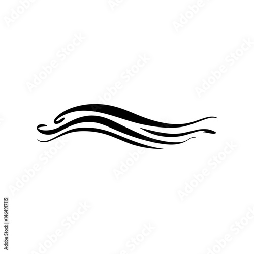 Vector icon of wind depicting gusts of air representing natural climate