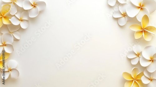 Floral border design with plumeria