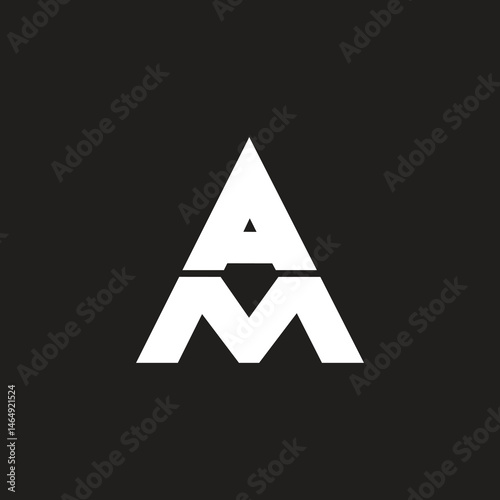 Initial MA or AM logo design vector template.