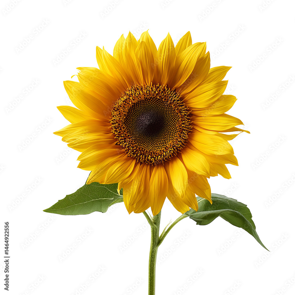 Obraz premium A vibrant sunflower in full bloom, its radiant petals catching the sunlight. A close-up of a single sunflower, showcasing its intricate details and natural beauty.
