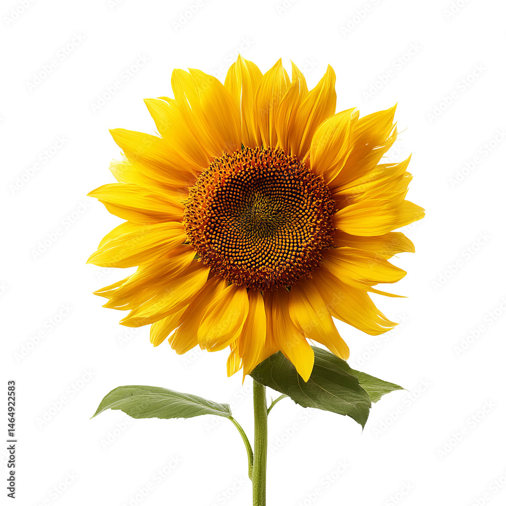 Obraz premium A vibrant sunflower captured in stunning detail, showcasing its bright yellow petals and intricate center