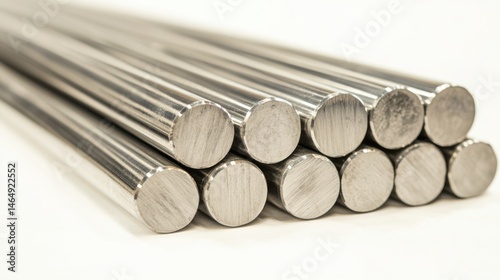 Stack of polished metal rods